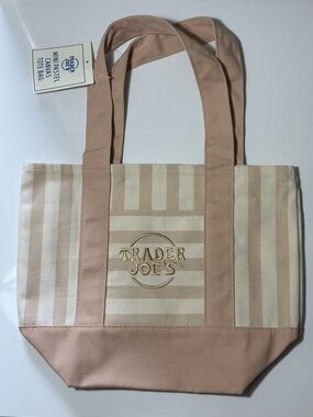 Trader Joe's Women's Blush Stripe Canvas Tote